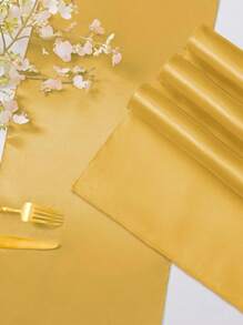 2/4/6/12/24pcs Satin Table Runner 11 X 108 Inch Gold Long Wedding Satin Silk Table Runner For Wedding Banquet Graduations Birthday Party Decoration