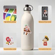 ONE PIECE 50PCS Cartoon Anime One Piece Luffy Zoro Waterproof Stickers Cool Graffiti Decals DIY Phone Suitcase Laptop Fridge Wall Decoration Sticker Room Decor Wall Stickers Wall Sticker Home Decor