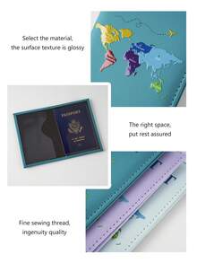 Dompet Paspor Kulit PU Kustom dengan Penutup Magnet, Sampul Paspor Ukiran Laser yang Dipersonalisasi, Aksesori Perjalanan untuk Pria dan Wanita - MultiWarna - View 5