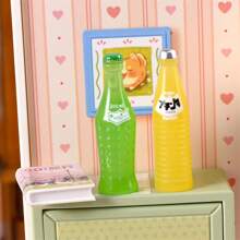 10pcs Japanese Soda Bottle Mini Props For 1:12 Dollhouse Miniature Food Decoration