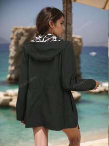 Giacca leggera e reversibile da donna, giacca a vento casual, giacca parasole con stampa, impermeabile
