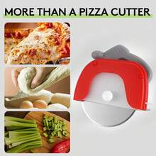 Genuine Fred PIZZA BOSS 3000, Circular Saw Stainless Steel Pizza Wheel, Great Gift For Guys And Pizza Lovers, Easy To Clean With Removable Shield - White Elephant Gift - Fun Kitchen Gadget - 藍色 - 查看 2