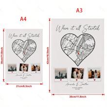 1 Stück personalisiertes Hochzeits- oder Verlobungs-Foto-Standort-Poster, individuelle Gestaltung "Wo sie Ja sagte" / "Wo alles begann" / "Wo wir uns kennenlernten", Geschenk für Freunde/Großvater/Vater/Mutter/Großmutter/Paar/Freund/Sohn/Tochter/Familie/Paar/Ehemann/Ehefrau, Geburtstags-Party Dekoration