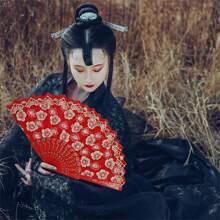 Vintage Cherry Blossom Folding Fan - Perfect For Performances, And Hanfu Photography