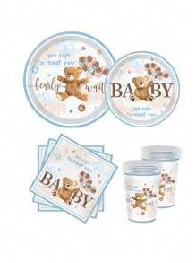 10 قطعة مناديل ورقية أطباق على شكل دب أرعوني للديكور، أطباق ورقية قابلة للتخلص منها على شكل دب أرعوني، لحفلات أعياد الميلاد والتجمعات العائلية