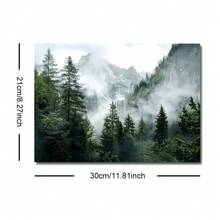 1 幅无框北欧自然风景墙面艺术帆布海报印刷绿色森林山脉摄影画适用于公寓、客厅、卧室、现代家居装饰 - 彩色 - 查看 8