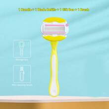 Lâminas para Mulheres, Lâminas para Mulheres para Barbear com 6 Lâminas, Lâminas de Barbear com Tira de Umidade Suavizante e Alça Antiderrapante, Lubrificação de 360° Reduz a Irritação, Remoção de Cabelos, Para Rosto, Braços, Pernas, Mãos, Axilas, Aparador Corporal Feminino, 1 Cabo com 5 Refis de Lâmina, Remoção de Cabelo, Lâmina Facial, Lâmina de Barbear, Removedor de Pelos Faciais, Auto Cuidado Epilador, Ferramentas de Cuidados de Verão, Aparador Corporal para Viagem, Itens Essenciais de Férias