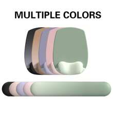 Mouse Pad With Wrist Rest, Comfortable Memory Foam Wrist Rest, Suitable For Computer Keyboard, Mouse Silicone Wrist Pad, Ergonomic Mouse Pad Set, Easy To Type And Relieve Pain, Simple And Thick Anti-Slip Computer Hand Pad