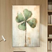 1pc Canvas Art Print,Four-Leaf Clover Art,Wood Framed Painting (1) Thickness 2. 5 Cm/ 1 Inch-Home Decoration For All Occasions,Ideal New Year, Valentine's Day,Thanksgiving,Easter,Christmas Gift,Room Decoration Aesthetic,Wall Decoration Art,Perfect Gift,Autumn And Winter Wall Decoration,Living Room Decoration, Bedroom Decoration, Kitchen Decoration, Entry Decoration, Bathroom Decoration, Direct Wall Painting, High Quality Wall Painting Poster,Modern Home Decoration Stretched And Framed Ready To Hang