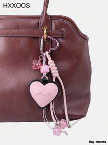 HXXOOS Chaveiro Estilo de Menina Quente Y2K com Dado em Formato de Coração Rosa - Chaveiro Fofo e Macio de Menina, Acessório Doce e Legal com Corda Trançada, Decoração em Cor de Doce para Meninas, Mulheres, Estudantes - Presente Perfeito e Uso Diário