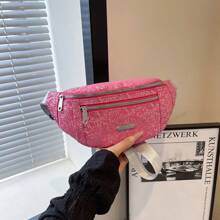 Bolsa de cintura feminina da moda casual para deslocamento esportivo bolsa de ombro portátil crossbody com vários bolsos, bolsa para telefone