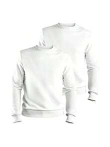Kit Of Two Unisex Round Crew Neck Sweatshirt Tops MEN'S SWEATER - Multicolor - Ver 5