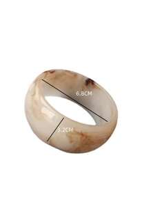 Brazaletes acrilicos personalizados de estilo retro y artístico con geometría, brazaletes anchos de resina vintage con textura sobredimensionada y redonda (el color, la textura y la profundidad varían de forma aleatoria)