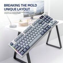 K86 kabellose Hot-Swap mechanische Tastatur, Bluetooth/2.4G mit Display & Lautstärkeregler, geeignet für Gaming und Arbeit