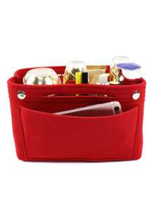 Multi-Compartment Organizer Bag With Multiple Pockets, Large Capacity Storage Pouch For Mobile Phone, Wallet, Keys, Etc. Suitable For Tote Bags, Desk Storage