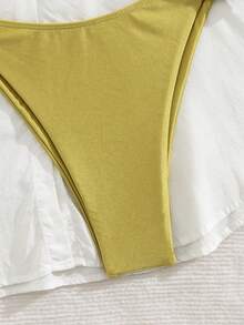 2 pezzi Bikini da donna elegante e sexy, con ferretto e schiena scoperta, in colore unito