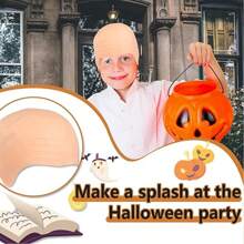 2pcs Bald Cap Makeup Latex Bald Wig Cap For Men & Women, Solid Brown Color, Suitable For Role Play, All Season Costume For Halloween