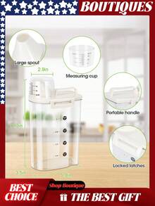 Contenedores de cereal, dispensador de arroz, contenedor de cereal, contenedor de arroz, contenedor de almacenamiento de harina, contenedor de harina, dispensador de arroz, contenedor de almacenamiento de granos, contenedores de harina y azúcar, dispensadores de cereal, almacenamiento de arroz, contenedor de almacenamiento de arroz, contenedor de almacenamiento de comida para perros, dispensador de cereal, contenedores de almacenamiento de comida para mascotas, contenedor de comida para perros, contenedor de comida para mascotas, contenedor de almacenamiento hermético de comida para perros, contenedor de almacenamiento de semillas para pájaros, contenedor de comida para gatos, contenedor de comida para perros, contenedor de arroz, contenedor de almacenamiento de alimentos de cocina de plástico con taza, pequeño contenedor/dispensador de comida para mascotas - Transparente y blanco roto - Ver 2