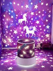 1pc Charming Unicorn Fairy Projector Night Light: Romantic Color-Changing Decorative Light - Colorful Dream Decor For Bedroom - 1 Magical Projection Lamp Gift, Suitable For Room/Living Room/Ceiling/Wedding/Party/Home Multi-Scene/Outdoor Camping/Christmas/Valentine's Day Gift/Birthday Gift, Decor For Girl's Room, USB And Battery Powered (Battery Not Included), Fairytale Garden Dream Projection LED Mood Fairy Light!