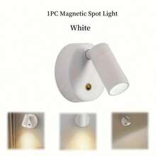 1pc/2pcs Portable Magnetic LED Wall Lamp, Bedside Cabinet Eye-Caring Light With USB Rechargeable 2000mAh Battery, 3 Color Modes, 320° Swivel & 90° Tilt Angle, For Bedroom, Painting, Plant, Office, Living Room, And Camping - Touch 3 Colors - View 13