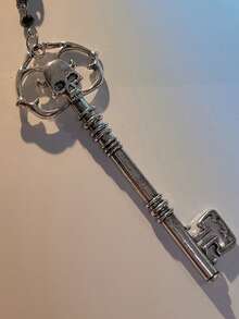 1 件哥特式骷髅设计金属吊坠项链，适合派对服装配饰，男女通用 - 復古銀色 - 查看 2