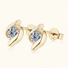 Brincos de pino elegantes femininos em prata esterlina 925, incrustados com 2 moissanitas coloridas de 0,5 ct - ideais para noivado e casamento, adequados para uso diário, festas e encontros. Ótimos presentes para o Dia dos Namorados, Páscoa, Dia das Mães, Dia das Crianças, Ação de Graças e Natal.
