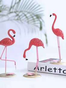 1pc Resin Flamingo Decor, Creative Ornament, Lightweight And Luxurious, Home Living Room Desktop Accessory