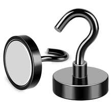 Magnetic Hook, 40 Lbs (Approx. 18.1 Kg) Heavy Duty Magnet Hook For Cruise Ship Cabin, Super Strong Magnet Strap Hook For Suspension, Metal Magnetic BBQ Hook Magnetic Hook For Refrigerator, Toolbox, Storage - Silver - View 16