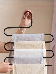 1pc Multi-Functional S-Type Pants Hanger For Closet Storage Magic Trousers Rack Space-Saving Pants Organizer For Household Multiple Layers Clothes Hanger Clip Organizer For Skirts Dresses Shorts Cargo Pants Storage - Keep Your Closet Tidy - Multicolor - View 4