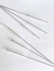 1/4/8 件可重复使用的不锈钢清洁刷，简单的多用途耐热吸管清洁刷工具，用于清洁玻璃吸管、茶壶、难以触及的角落、餐厅、厨房、办公室。 - 款式1 - 查看 7