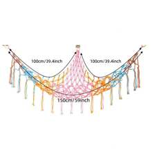 Rede para armazenamento de bichos de pelúcia ou canto de rede - Rede grande para brinquedos de pelúcia, decoração de quarto - Suporte organizador para bichos de pelúcia fofos - Rede para armazenamento de bonecas, decoração de parede para quarto, rede grande de canto de malha, suporte de armazenamento suspenso, sala de estar familiar, decoração de quarto, decoração de presente fofa e interessante