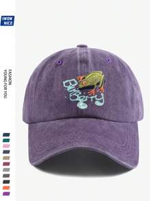 1pc Fashion Baseball Cap With "Funny Frog" Print, Adjustable Size, Unisex Urban Casual Baseball Hat, Vintage Breathable Design, Comfortable For All Seasons, Multiple Colors And Sizes Available, Suitable For Beach And Holiday (2025 Spring Series)