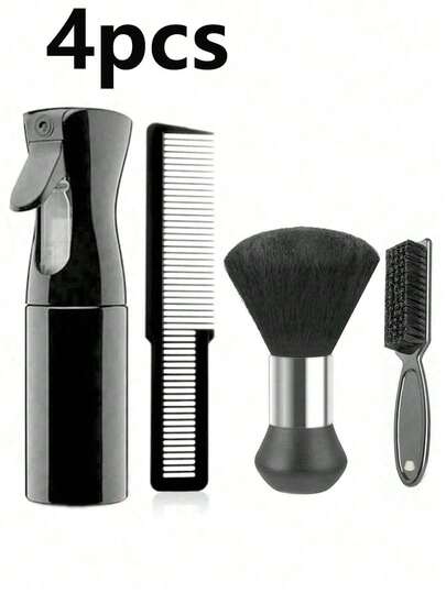 4-delars professionellt hårklippningsverktygsset - Rengöringsborste för barberare, Värmebeständig stylingkam, Skäggborste i nylon för män - Hårklippningstillbehörssats av salongskvalitet för alla hårtyper, Tillbaka till skolan, Resesemesterns nödvändigheter, För kvinnor, Slick Back-borste, Hårtork, Hår, Barberare, Kantborste, Stylingborste, Hårtork, Hårtillbehör, Hårspray, Produkter för lockigt hår, Hårklippningssax, Jul, Barbershop, Frisör, Hårtork, Borste för lockigt hår, Frisörutrustning, Barbertillbehör, Barbershop, Frisörutrustning