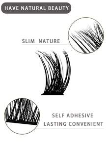 5 filas de 25 grupos de pestañas postizas, grupos de pestañas, extensiones, de 10mm-12mm-14mm-16mm, que incluyen pestañas de diferentes estilos y longitudes, adecuadas para lentes de contacto, sin necesidad de pegamento, ajuste cómodo y natural