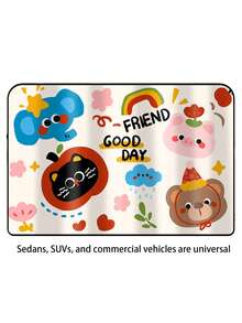 1pc Children Car Window Shade Curtain, Magnetic Summer Baby Sun Blocking Heat Insulation Blind With Cartoon Pattern, Can Be Used As Children Gift