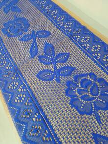 Caminho de mesa de renda - Azul - Visão 2