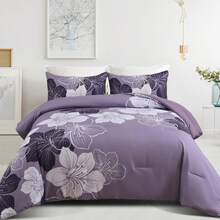 King Size Comforter Set Black/Gold Floral Bedding Comforter Sets Soft Microfiber Bed Comforter Set For All Season 3 Piece Botanical Flowers Comforter, Pillowcases Bedroom Decro Room Decor Valentine Decor - Taupe Floral - 查看 6