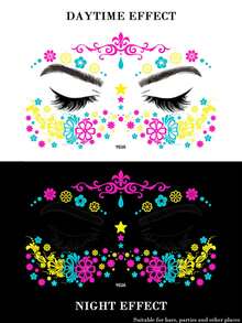 Sticker Pack: 5/3/1pc Essential For Fashion Leader! Neon Headpiece Decorative Stickers, Perfect For Music Festivals, Costume Parties, Graduation/Back To School Parties, Your Exclusive Nightclub Look, Express Your Personalized And Let Your Beauty Shine At Night! - MultiWarna - View 15