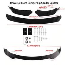 Glossy Black Front Bumper Lip Spoiler Splitter For GMC Terrain - Default - View 2