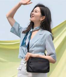 Multineos Comercial Ombra Large Women's Crossbody Bag Waterproof Nylon - 黑色 - 查看 1