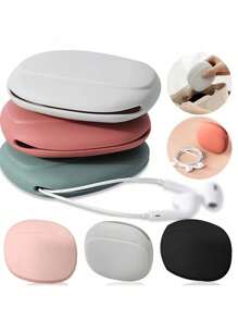 Estuche organizador portátil de silicona para cables de auriculares, compacto y conveniente para almacenar auriculares, cables, unidades USB, llaves y otros accesorios digitales pequeños