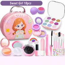 女孩过家家化妆配件玩具公主包，化妆玩具套装盒，化妆玩具，儿童配件，节日礼物，非真化妆品 - Anqian彩妝套裝 - 查看 15