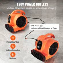 Floor Blower, 1/4 HP, 1000 CFM Air Mover For Drying And Cooling, Portable Carpet Dryer Fan With 4 Blowing Angles And Time Function, For Janitorial, Home, Commercial, Industrail Use, ETL Listed