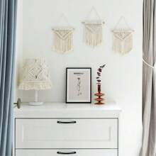Handmade Boho Wall Hanging Fringe Panels Garland Banner Woven Tapestry With Tassel Crochet Decor Macrame Bohemian Art Decor,Home Decor ,Room Decor,Wall Decor Gifts Birthday Graduation