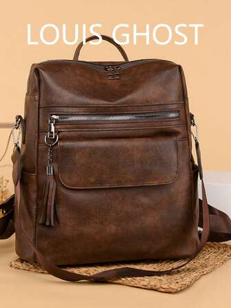 Fashionable, Minimalist, Retro Women's Backpack With Large Capacity Suitable For Commuting, Traveling, Shopping, And Giving GiftsThere Are Two Kinds Of Bag Fabrics, And They Are Shipped Randomly.