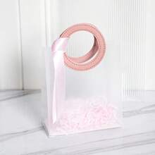 10 Stück PVC Geschenktüten mit zerfetztem Papier und Schleifen, klare PP-Tragetasche, Hochzeits-DIY-Zubehör, Festival-Souvenirs, Party-Geschenke, Schmuckverpackung, Tragetasche, Geburtstagsfest-Süßigkeitentüten, Sommer-Geschenke, Schul-Rückkehr-Schul-Utensilien, Raumdekoration