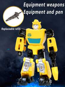 1 pieza Bolígrafo robot transformable - Escribible y transformable, artículo de papelería creativo 2 en 1, robot guerrero transformable DIY, juguete para niños, bolígrafo creativo para estudiantes de primaria, regalo del Día del Niño