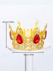 1 pieza Accesorio para el cabello con corona redonda de estilo barroco, corona de adulto para cumpleaños, corona de reina para decoración de fiesta de cumpleaños