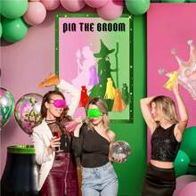 1 set, Juego de fiesta de "Clava la escoba en la bruja" de cartón, póster con tema mágico de fantasía en rosa y verde, 50 x 69 cm, para actividades de fiesta de cumpleaños, suministros de celebración con tema de Halloween