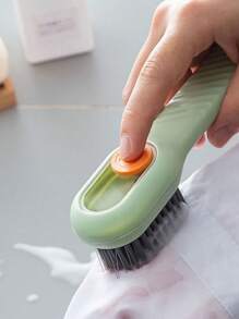 1pc Multi-Functional Shoe Brush With Liquid, Soft Bristle Shoe Cleaning Brush, For Shoes & Clothing, Household Use
